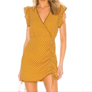 NWT Tularosa Huntingdon Mustard Polka Dot Dress L
